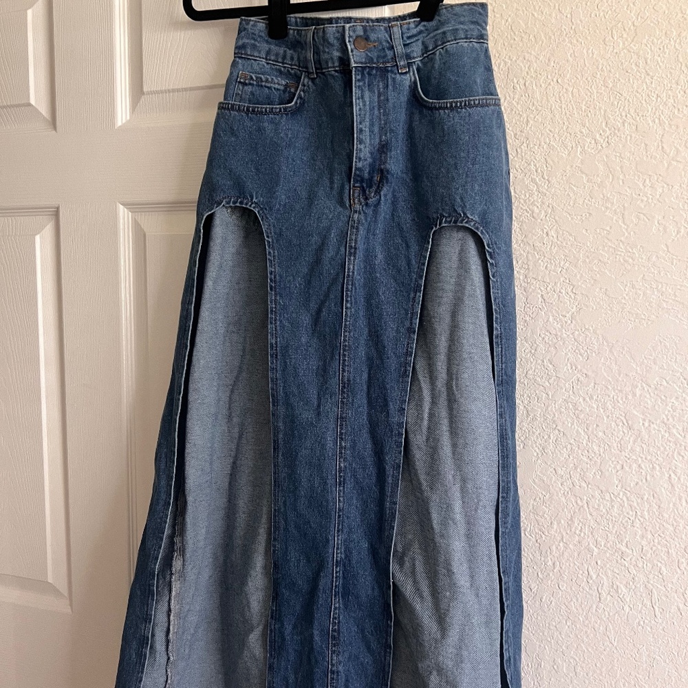 Nasty Gal Maxi Jean Skirt